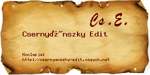 Csernyánszky Edit névjegykártya